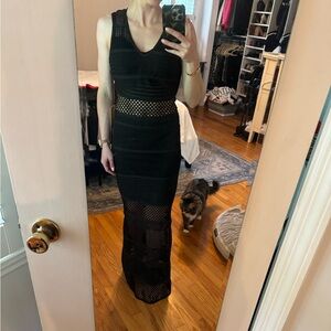Black sheer floor length dress